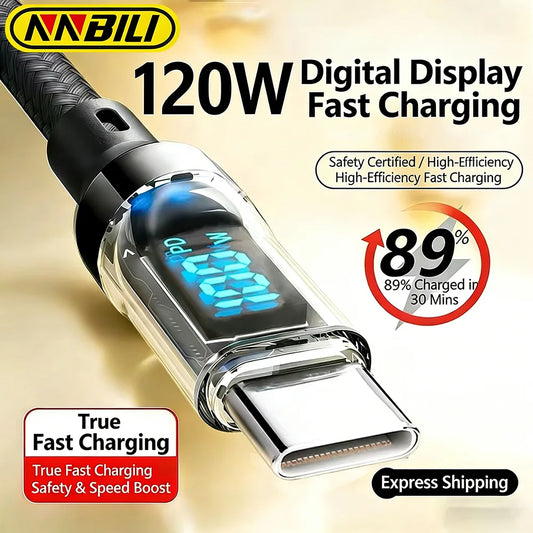 Fast Charging 120W LED USB Cable (Super Speed)